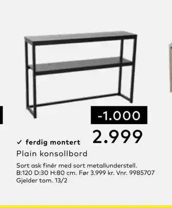 Skeidar Plain konsollbord tilbud