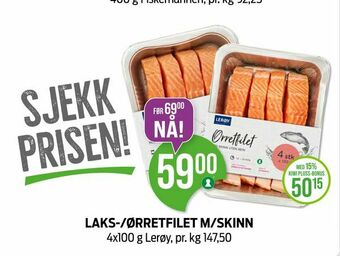 Kiwi Laks-/ørretfilet m/skinn tilbud