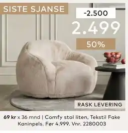 Skeidar Comfy stol liten tilbud