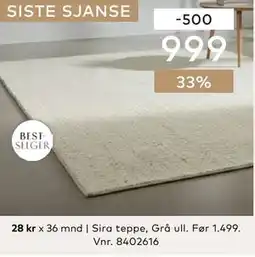 Skeidar Sira teppe tilbud