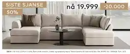 Skeidar Chillux U-sofa tilbud