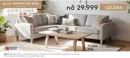 Skeidar Noor Lux hjørnesofa tilbud