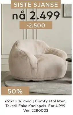 Skeidar Comfy stol liten tilbud