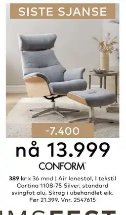 Skeidar Air lenestol tilbud