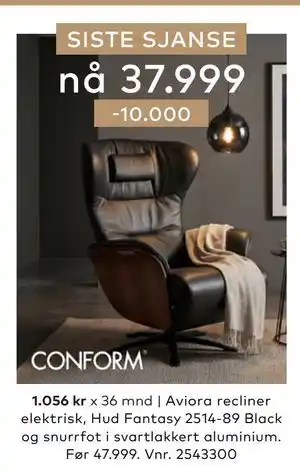 Skeidar Aviora recliner tilbud