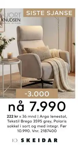 Skeidar Argo lenestol tilbud