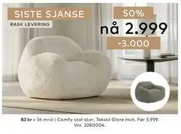 Skeidar Comfy stol stor tilbud