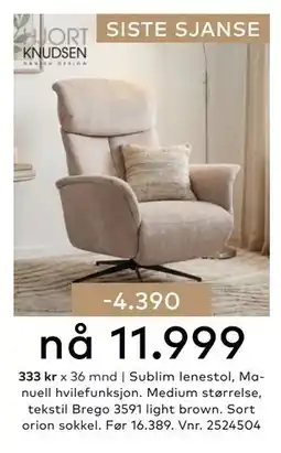 Skeidar Sublim lenestol tilbud