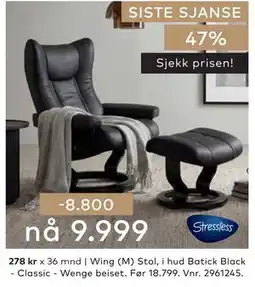 Skeidar Wing (M) Stol tilbud