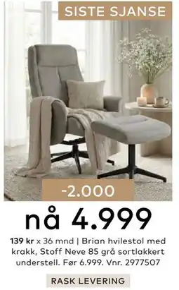 Skeidar Brian hvilestol tilbud