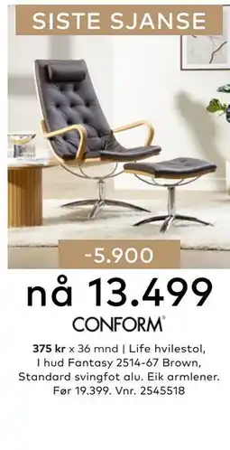 Skeidar Life hvilestol tilbud