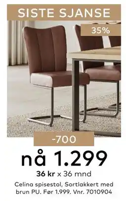 Skeidar Celina spisestol tilbud