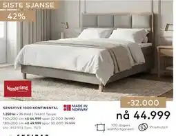 Skeidar SENSITIVE 1000 KONTINENTAL tilbud