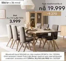 Skeidar Woodcraft bord 100x240 cm tilbud