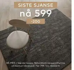 Skeidar Værdal teppe tilbud