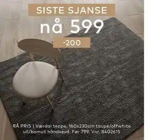 Skeidar Værdal teppe tilbud