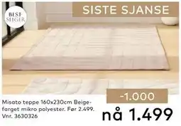 Skeidar Misato teppe tilbud