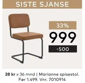 Skeidar Marianne spisestol tilbud
