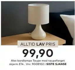 Skeidar Alex bordlampe tilbud