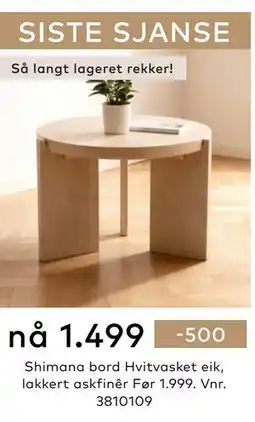 Skeidar Shimana bord tilbud