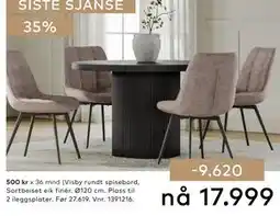 Skeidar Visby rundt spisebord tilbud