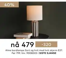 Skeidar Alma bordlampe tilbud