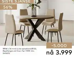 Skeidar Luke spisebord tilbud
