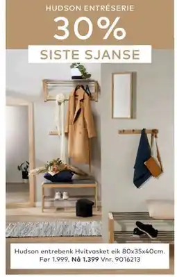 Skeidar Hudson entrebenk tilbud