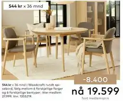 Skeidar Woodcraft rundt spisebord tilbud