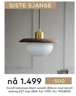 Skeidar Caroll taklampe tilbud