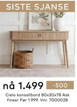 Skeidar Cielo konsollbord tilbud