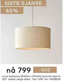 Skeidar Lucia taklampe tilbud