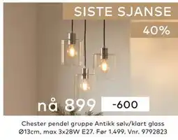 Skeidar Chester pendel tilbud