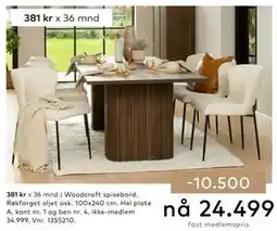 Skeidar Woodcraft spisebord tilbud