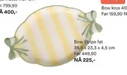 Kid Interiør Bow Stripe fat 36,5 x 23,3 x 4,5 cm tilbud