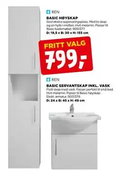 jem & fix BASIC HØYSKAP tilbud