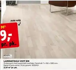 jem & fix LAMINATGULV HVIT EIK tilbud