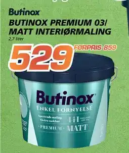 Coop Byggmix BUTINOX PREMIUM 03/ MATT INTERIØRMALING tilbud