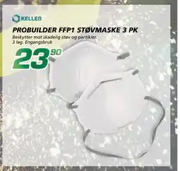 Coop Byggmix PROBUILDER FFP1 STØVMASKE 3 PK tilbud