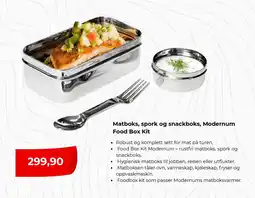 Clas Ohlson Matboks, spork og snackboks, modernum food box kit tilbud