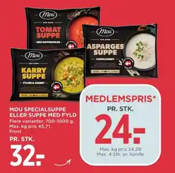 Meny MOU Specialsuppe eller suppe med fyld tilbud