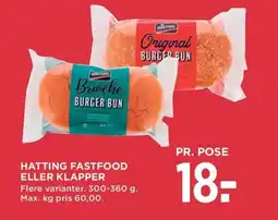 Meny HATTING Fastfood eller klapper tilbud
