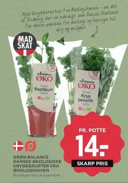 Meny GRØN BALANCE Danske økologiske krydderurter fra økologihaven tilbud