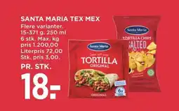 Meny SANTA MARIA Tex mex tilbud