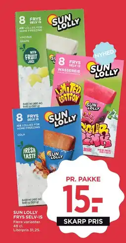Meny SUN LOLLY Frys selv-is tilbud