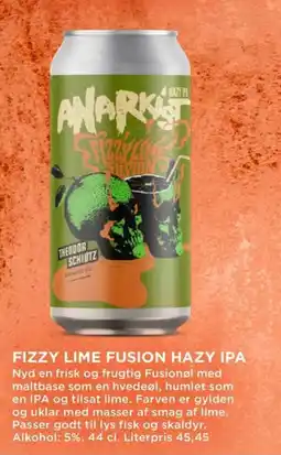 Meny FIZZY LIME Fusion hazy ipa tilbud