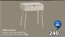 JYSK ILBRO nattbord tilbud