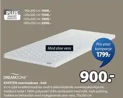 JYSK KVISTEN overmadrass - hvit tilbud