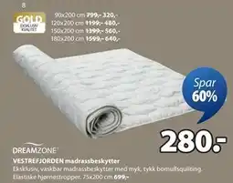 JYSK VESTREFJORDEN madrassbeskytter tilbud