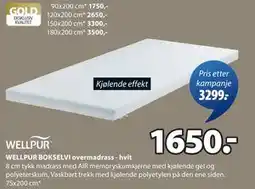 JYSK WELLPUR BOKSELVI overmadrass - hvit tilbud